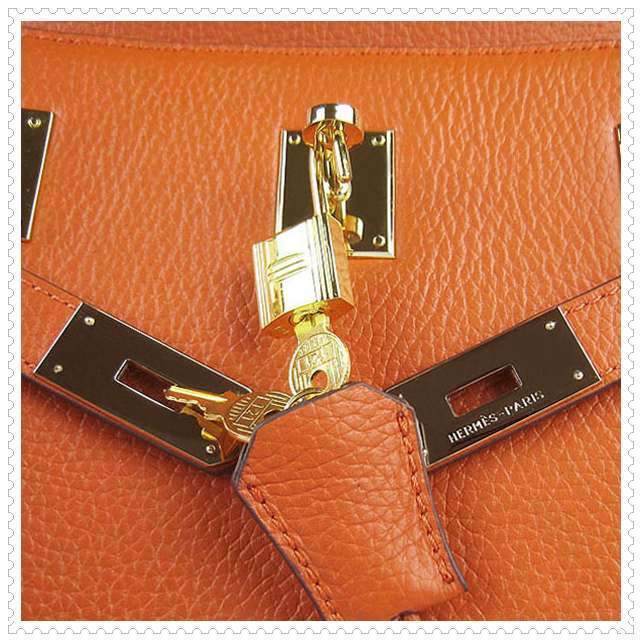 Hermes Jypsiere shoulder bag orange with gold hardware - Click Image to Close